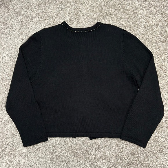 Vintage Susan Bristol Cardigan Sweater Size XL Velvet Trim Tassel Embroidered - Picture 7 of 9